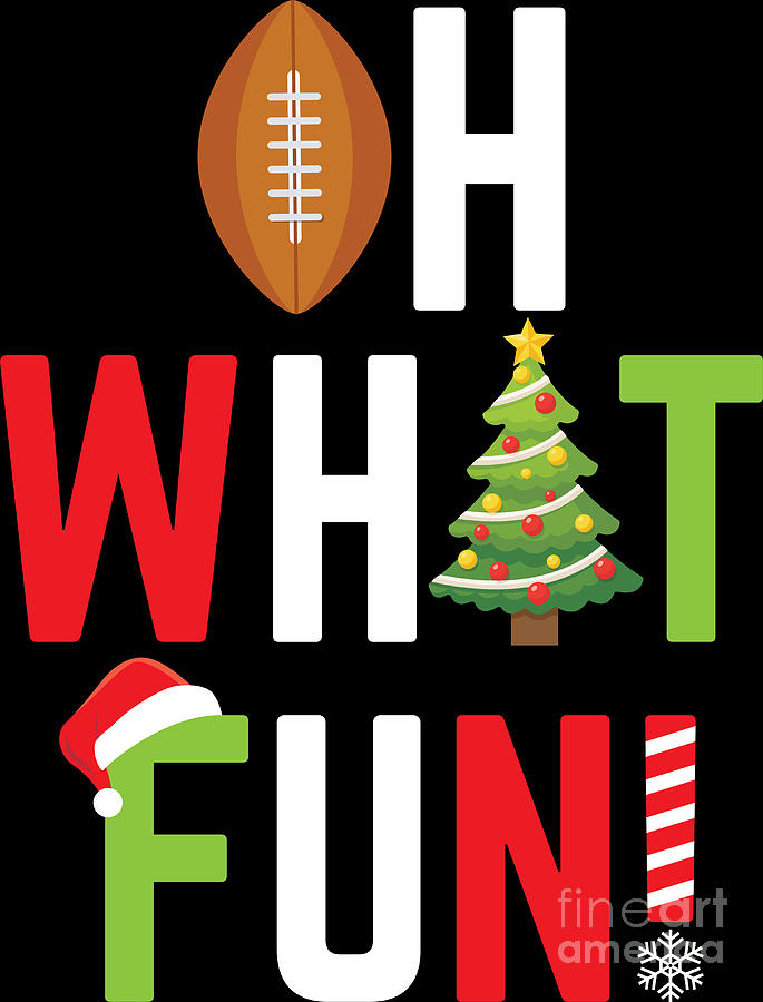 American Football Oh What Fun Holiday Christmas Xmas Gift by Haselshirt
