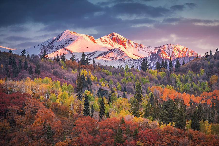 Provo Photograph - American Fork Twins Fall Sunrise by Wasatch Light