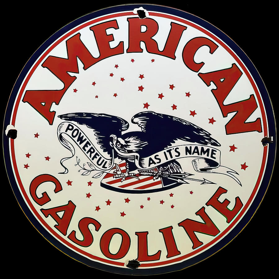 American Gasoline Company - Amaco Vintage Sign Photograph by Flees Photos
