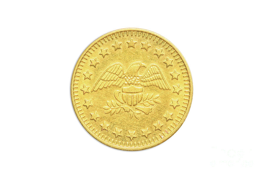 American golden eagle coin Photograph by Benny Marty