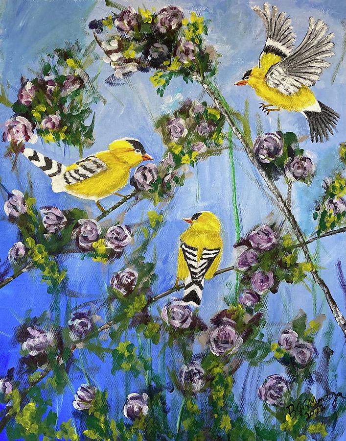 American Goldfinch Painting By Brenda Jg Mendoza - Fine Art America