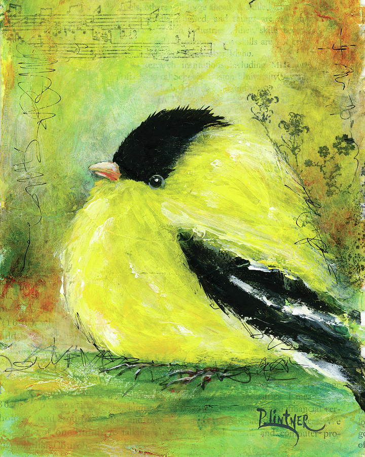 American Goldfinch Painting by Patricia Lintner