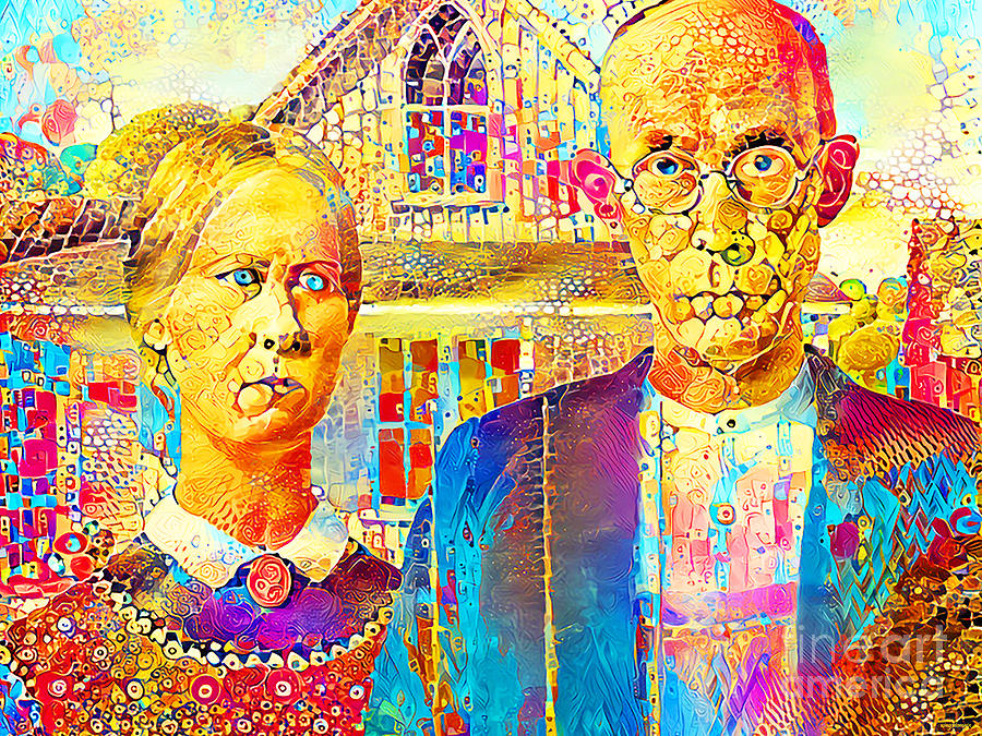 American Gothic in a Gustav Klimt Eroticism World 20210701 v2 Photograph by Wingsdomain Art and Photography