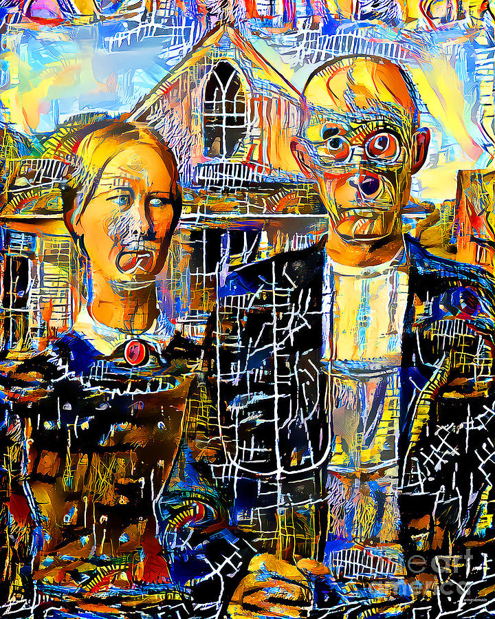 American Gothic in Vibrant Contemporary Urban Graffiti 20210724 Photograph by Wingsdomain Art and Photography