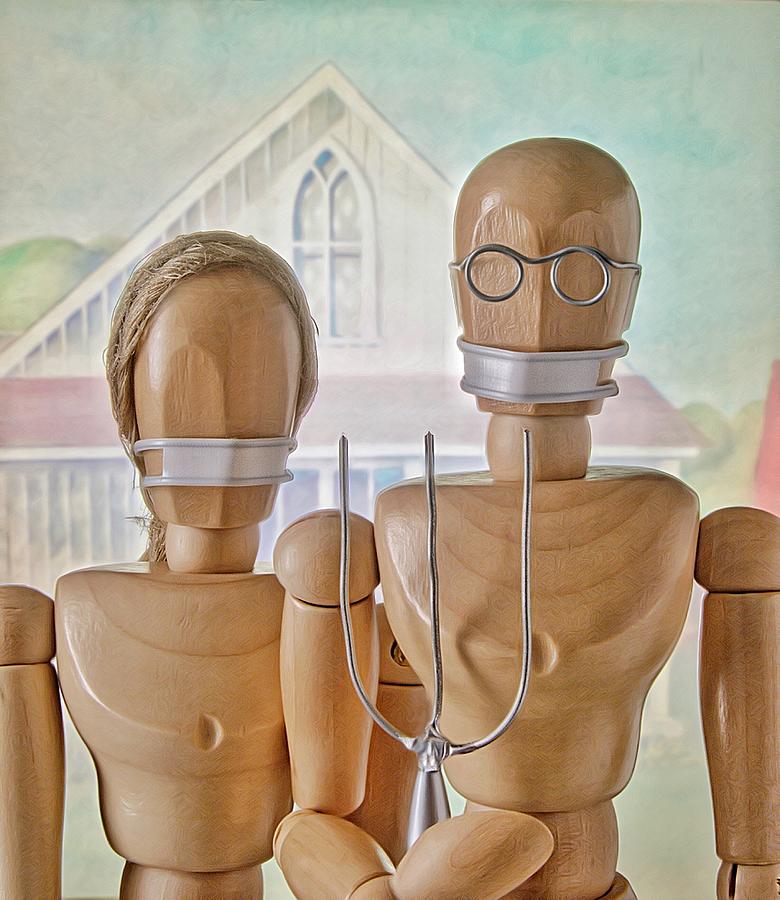 American Gothic Pandemic Photograph by Mark Fuller