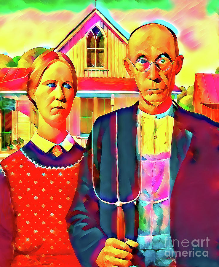 American Gothic Pop Art Painting by M G Whittingham