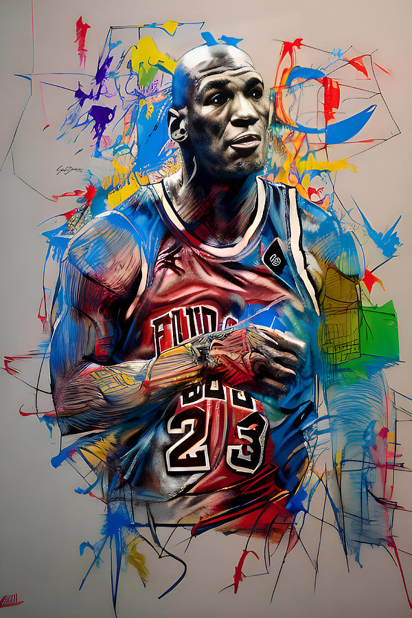 American Graffiti Michael Jordan First Edition Drawing by Shawn ...