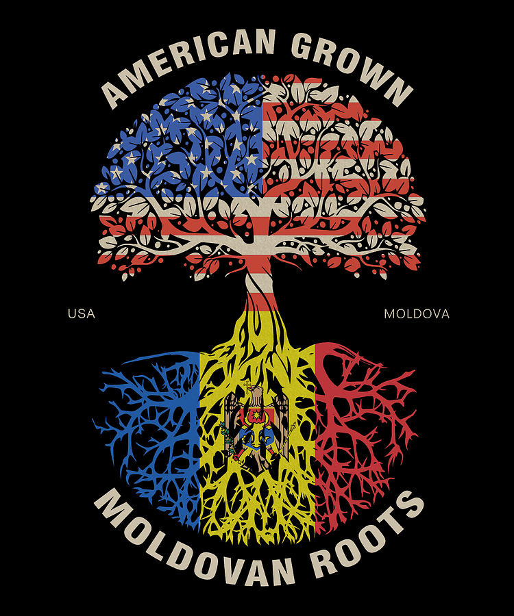 American Grown Moldovan Roots Moldova Flag Digital Art by Wowshirt ...