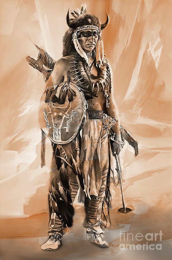 American Indian 0022 Painting by Gull G