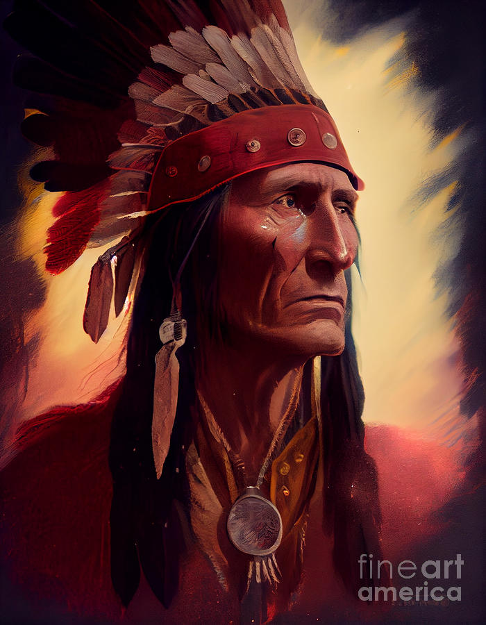 American Indian Chief Shawnee chief Tecumseh by Asar Studios Digital ...