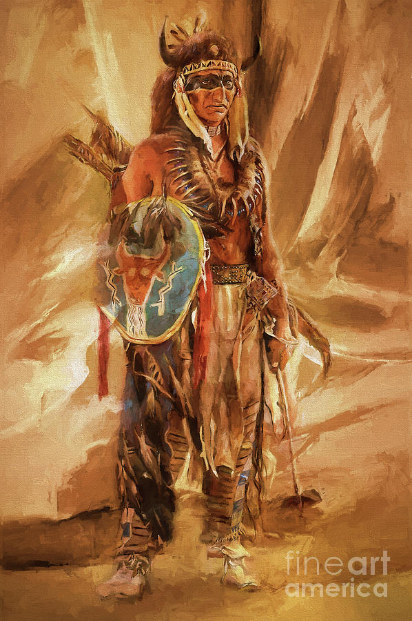 American indians by gullgee Painting by Gull G