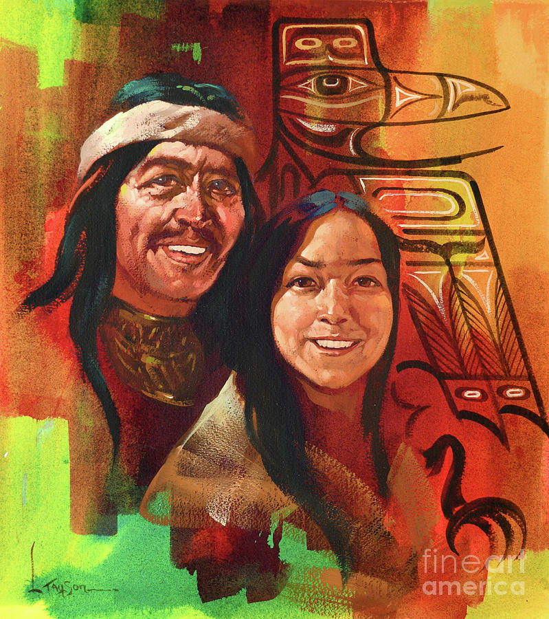 American Indians Of The Pacific Northwest - Tlingit Painting by Lyle Tayson