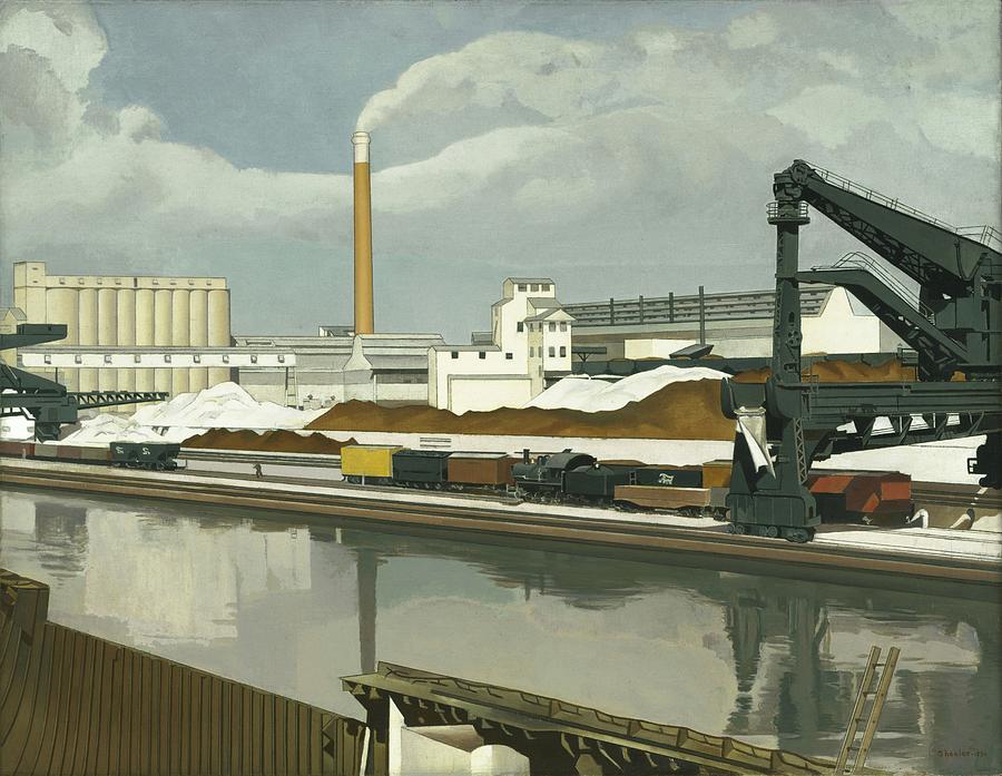 American Landscape - Ford Motor Company plant on the River Rouge Painting by Charles Sheeler
