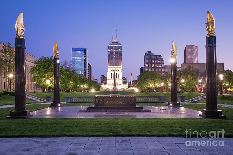 American Legion Mall at Sunset - Indianapolis - Indiana Photograph by Gary Whitton