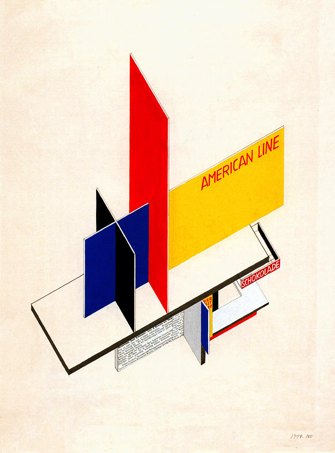 Modern Abstract Geometric Design, American Line 1924 Design for Kiosk ...