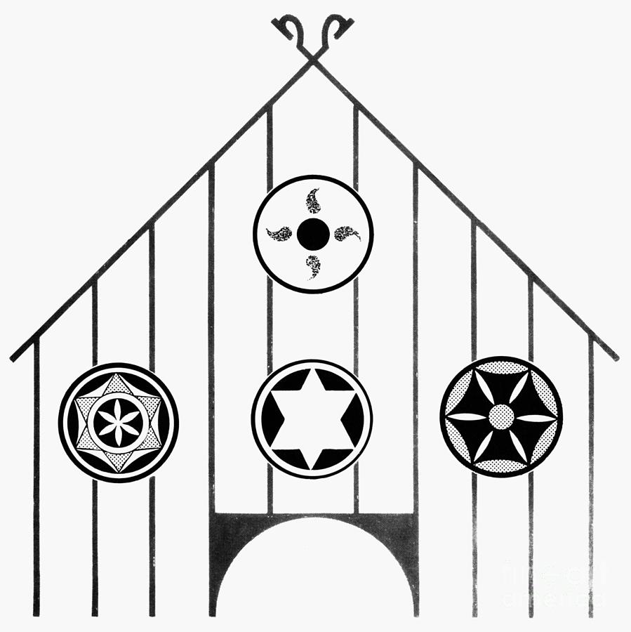 American Mennonite Hex Signs Drawing by Granger