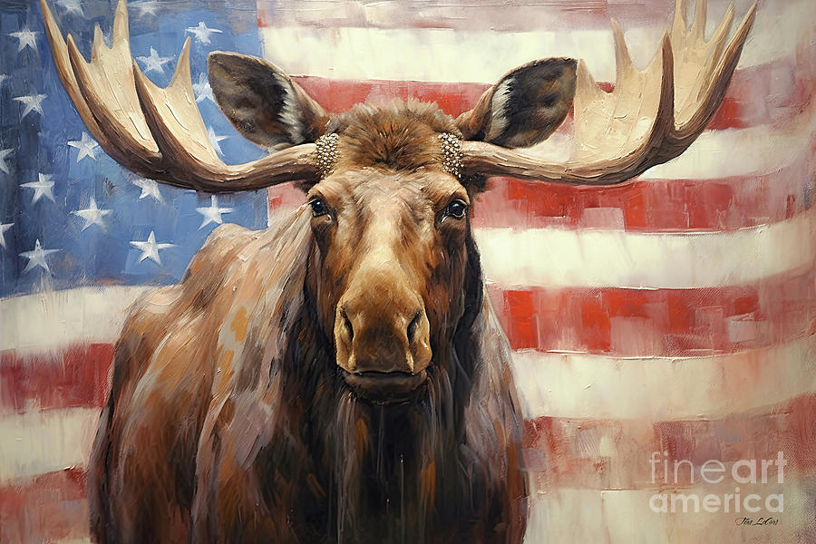 American Moose Painting by Tina LeCour