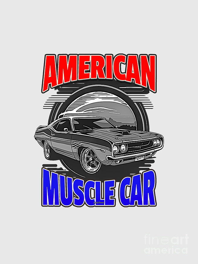 American Muscle Car  Mixed Media by Walter Herrit