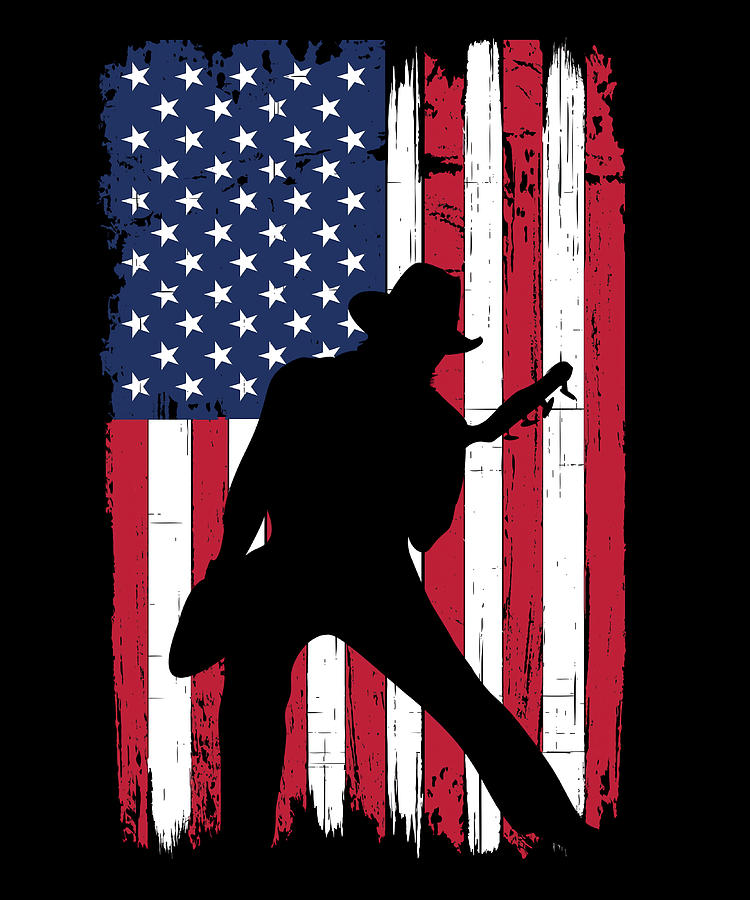 American Musician Flag USA Guitar Patriot Poster Painting by Butler ...