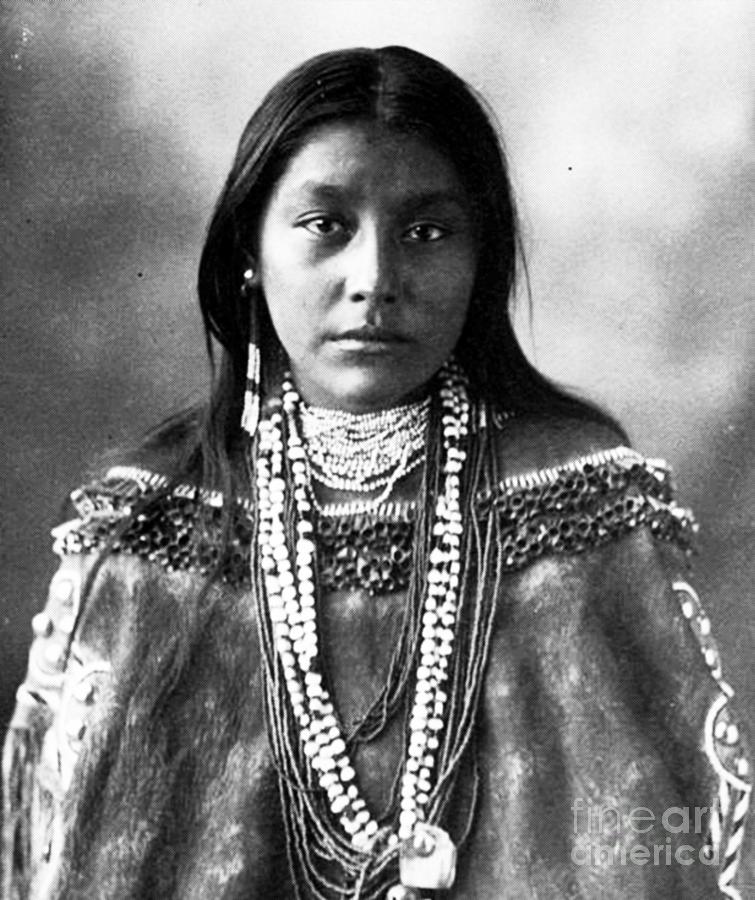 American Native Indian Woman Historical Vintage Mixed Media By Premium Artman Pixels