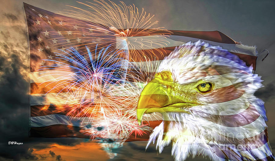 American Patriotism  Artistry Mixed Media by DB Hayes