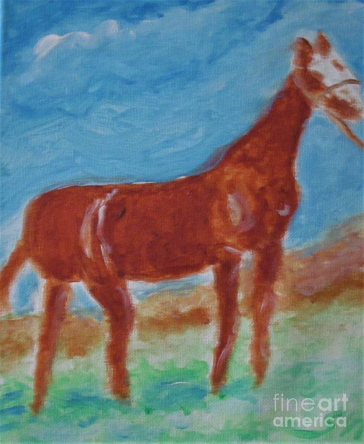 American Quarter Horse Painting by Stanley Morganstein