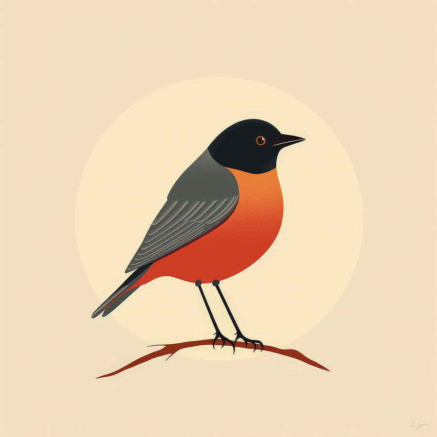 American Robin Painting by Lourry Legarde