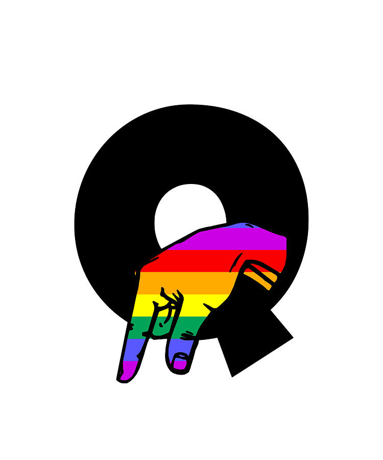 American sign language Letter Q in rainbow colors Digital Art by Norman ...