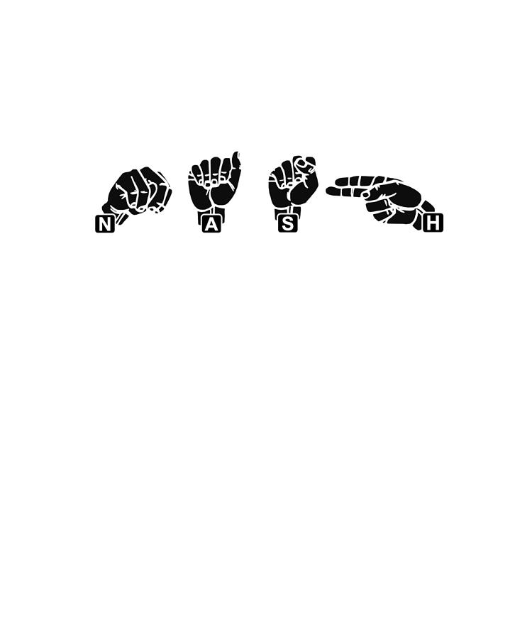 American sign language Nash name gift hand signs Digital Art by Norman W