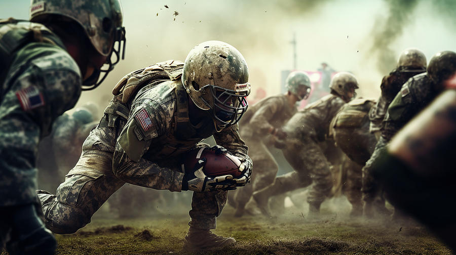 American Soldier Football Digital Art by Stamp City