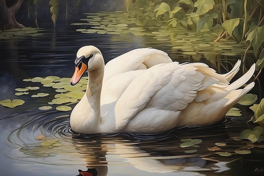 American Swan Digital Art by Khalil Skiker - Fine Art America