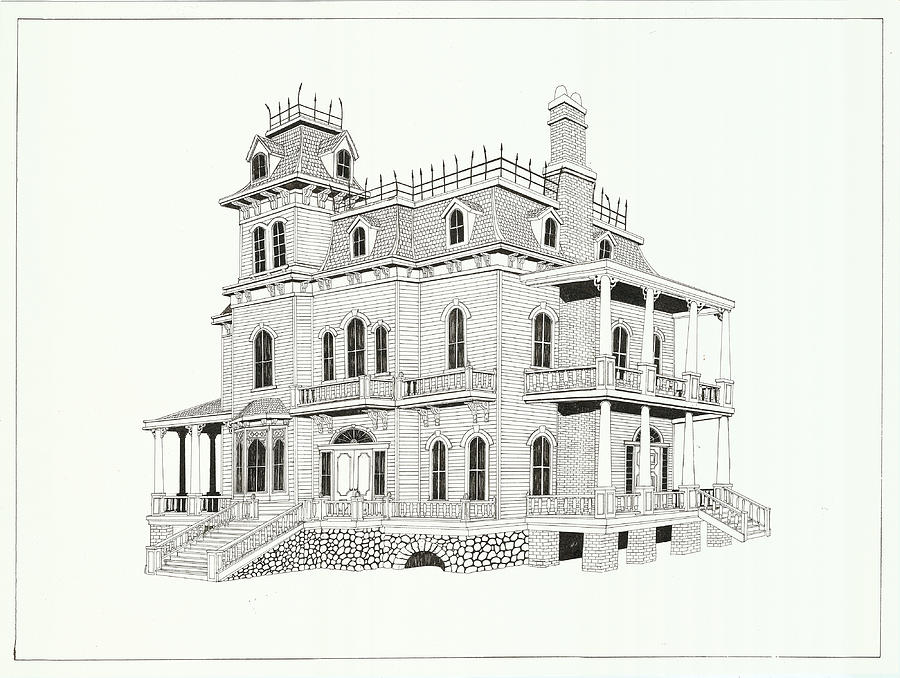 American Victorian Mansion Drawing by Jonathan Baldock
