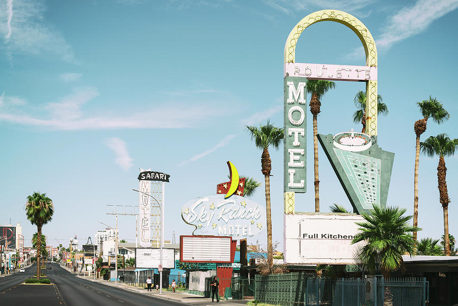 Sign Photograph - American West - Downtown Vegas by Philippe HUGONNARD