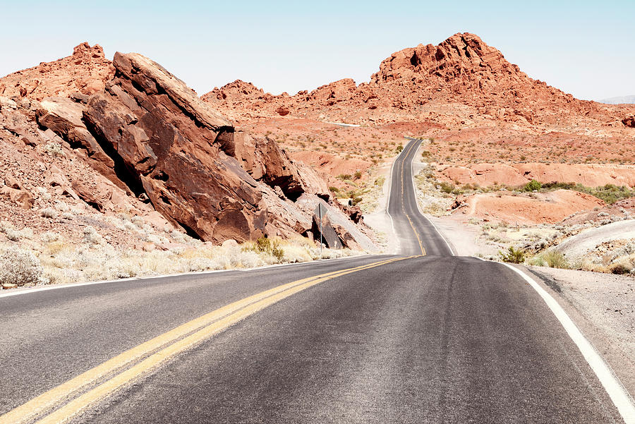 American West - Nevada Desert Road Photograph by Philippe HUGONNARD