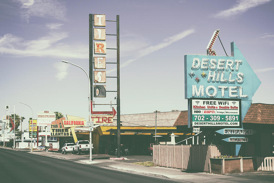 Sign Photograph - American West - Old Vegas by Philippe HUGONNARD