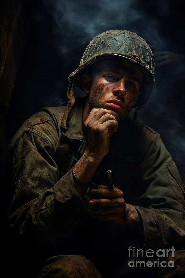 American WWII Soldier $5 Digital Art by Fine Art Attic - Fine Art America