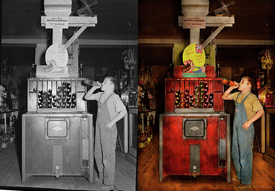 Americana - Soda - Sip it slowly 1939 - Side by Side Photograph by Mike Savad