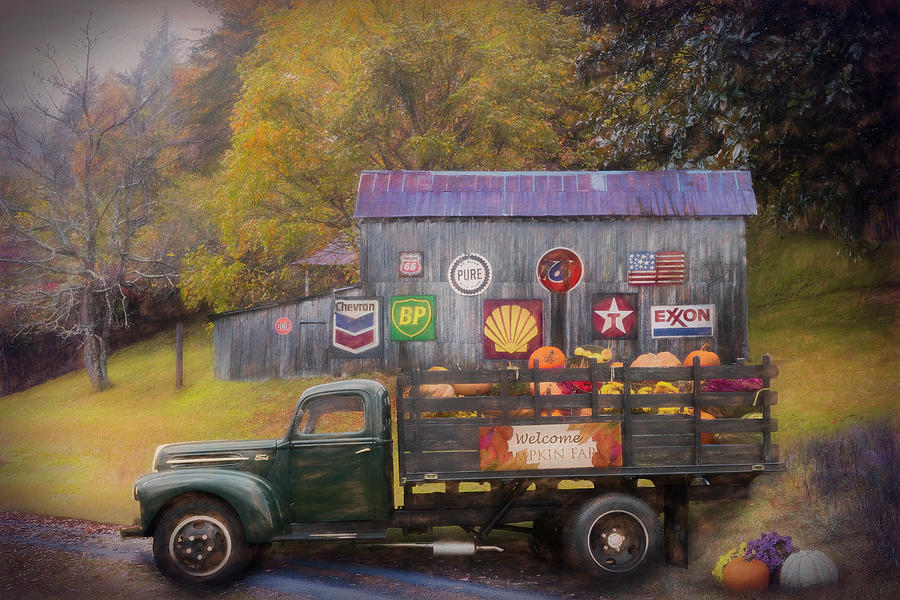 Americana Truck and Barn Painting Photograph by Debra and Dave Vanderlaan