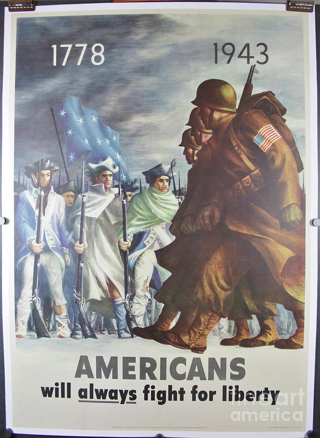 AMERICANS WILL ALWAYS FIGHT FOR LIBERTY, Original WW2 Poster Digital ...