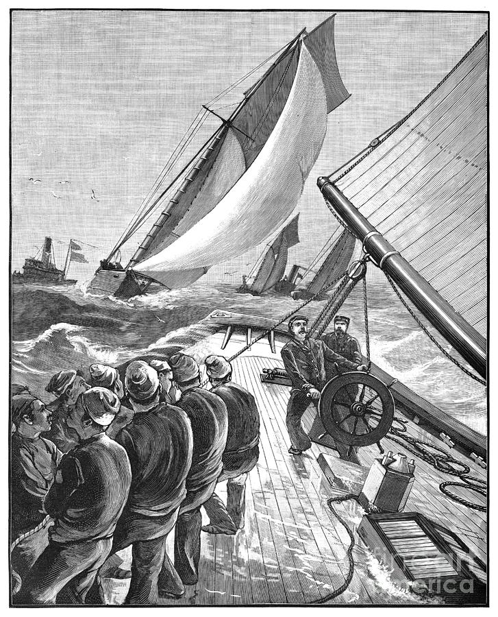 Americas Cup, 1885 Drawing by J O Davidson and M J Burns