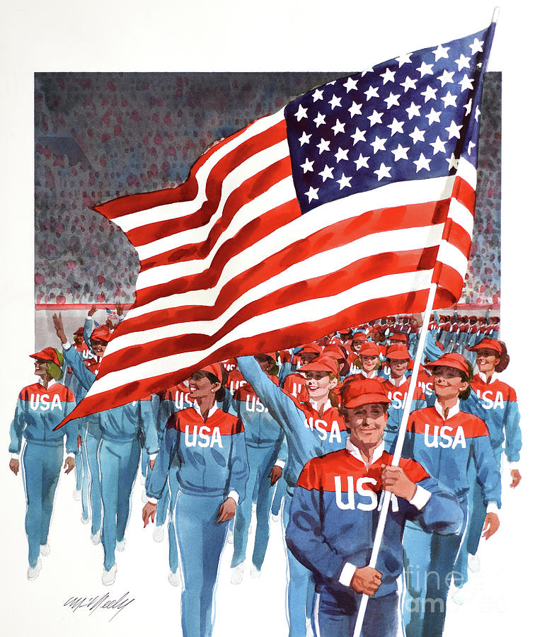 Americas Olympians Painting by Tom McNeely