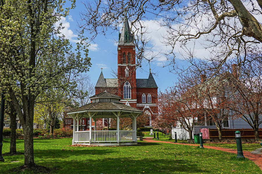Amesbury MA Spring Day Town Park Gazebo Photograph by Toby McGuire