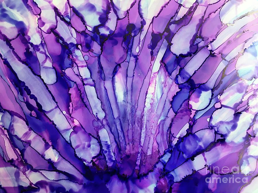 Amethyst Crystals Painting by Johanne Peale