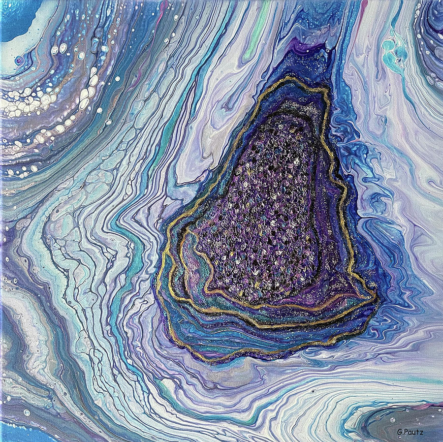Amethyst Geode  Painting by Gay Pautz