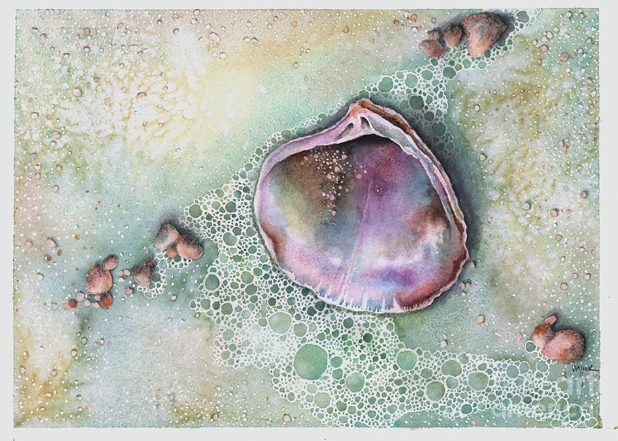 Shell Painting - Amethyst by Hilda Wagner Shell Painting - Amethyst by Hilda Wagner