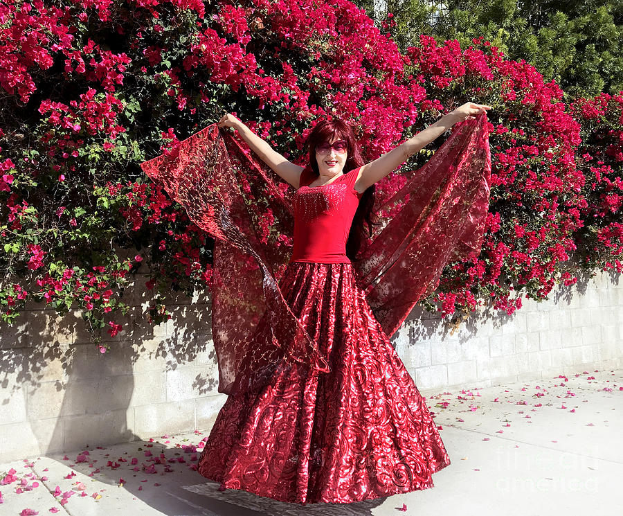 Ameynra fashion. Sofia Goldberg. Burgundy sequin maxi skirt and embroidered veil for oriental dance. by Sofia Goldberg