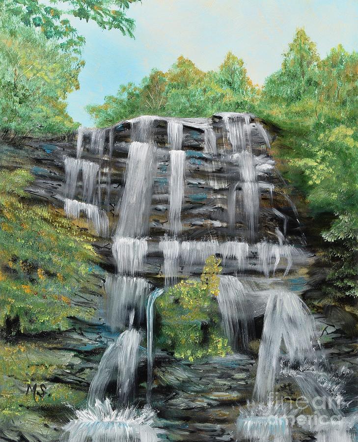 Amicalola Falls Painting by Monika Shepherdson