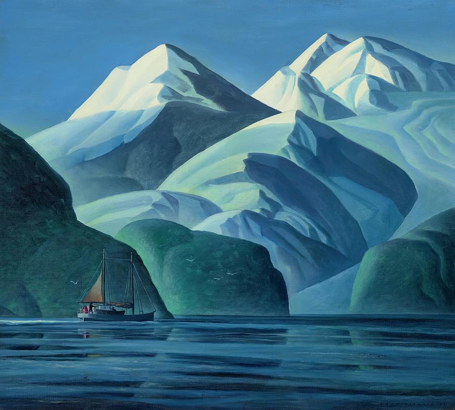 Amidst the Glaciers - Alaskan landscape Painting by Dale William Nichols