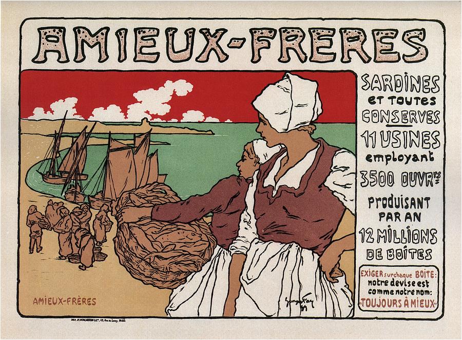 Amieux Freres - Sardines And Canned Foods - Vintage Advertising Poster Digital Art