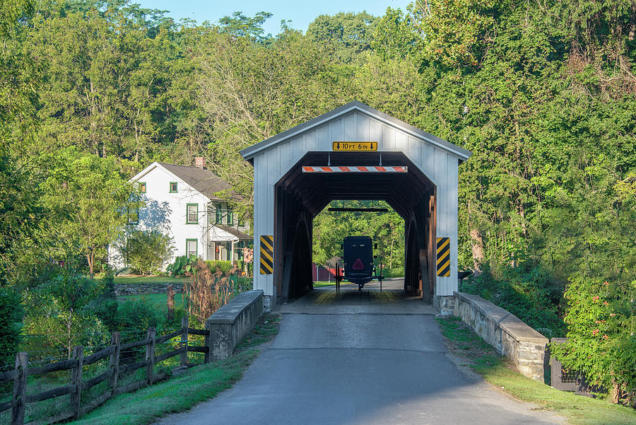 Amish Country Neffs Mill Covered Bridge Photograph By Bill Cannon Pixels 